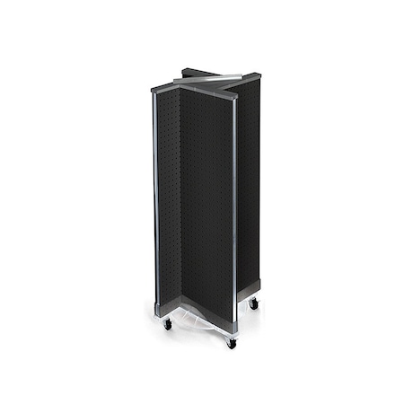 Azar Displays Pinwheel Pegboard Floor Display on Revolving Base. Spinner Rack Stand. 700444-BLK